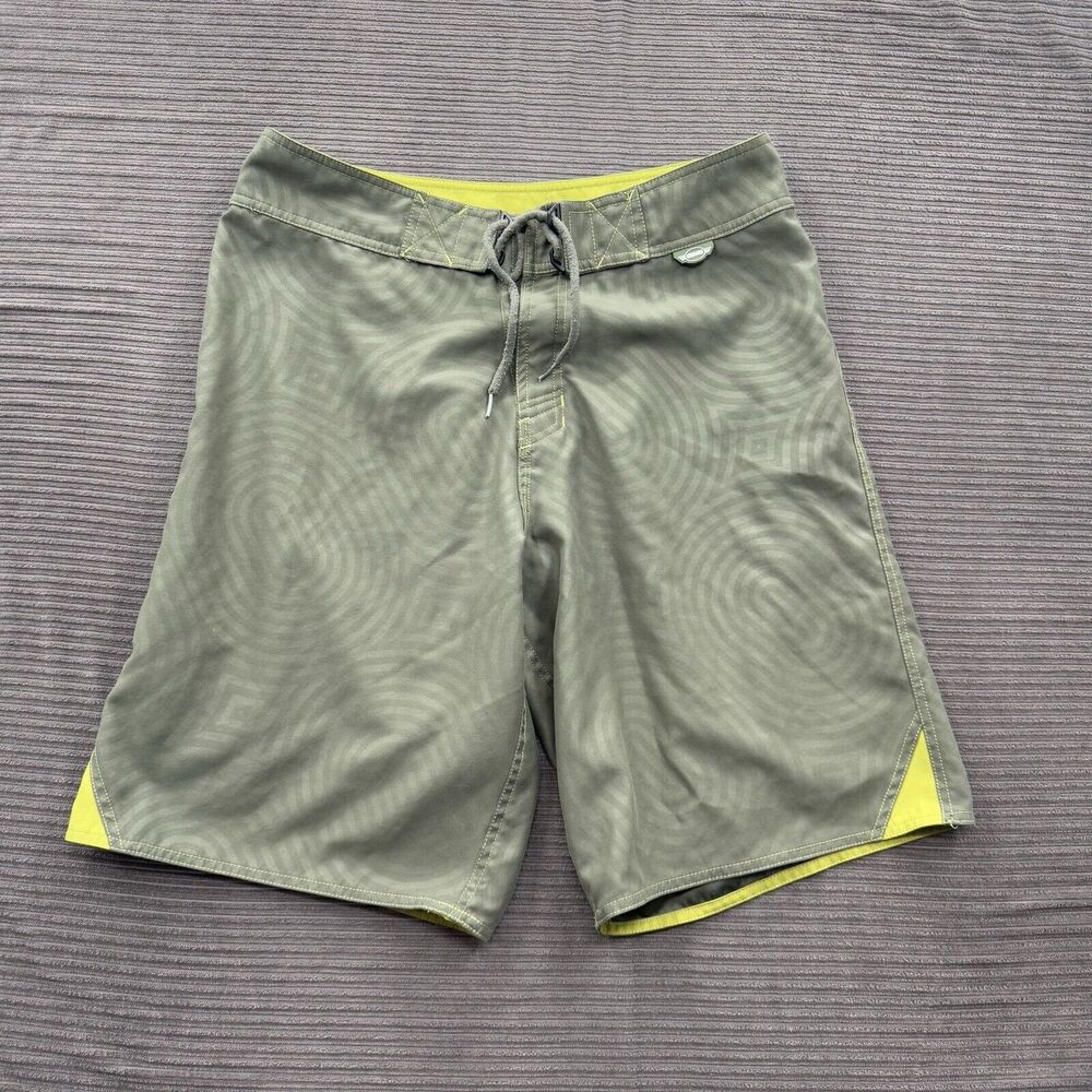Sims Board Short Men 34 Green Polyester Beach Swim Weekend Vacation 10' Inseam.